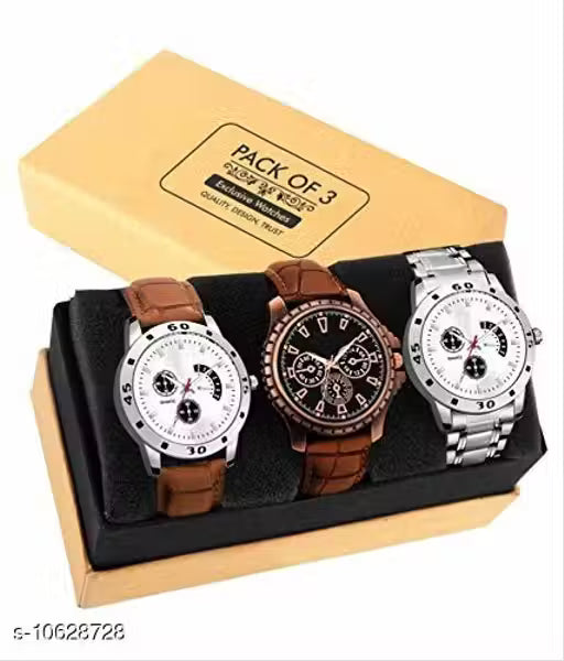 Men Brown Leather Watch