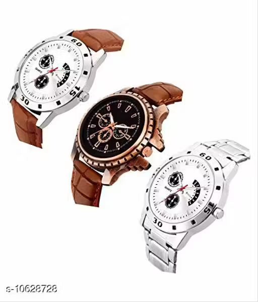 Men Brown Leather Watch